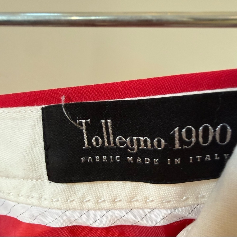 J Crew “Tollegno 1900” Red Classic Fit Straight Leg Pants Size 4 Work Career - Picture 7 of 15